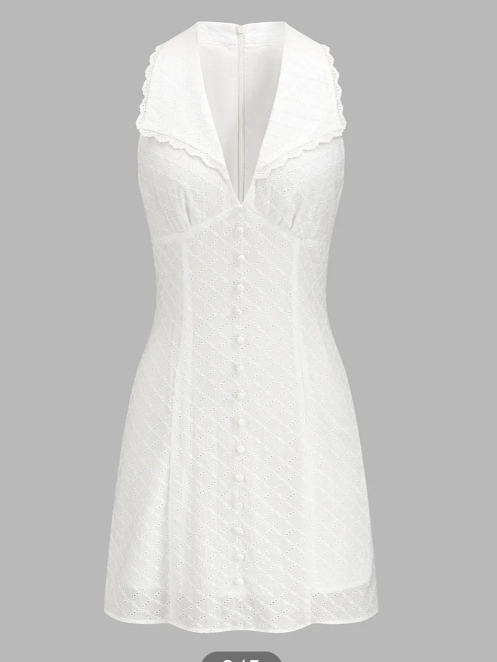 Commense Lace Lapel Sleeveless Mini Dress - Picture 2 of 3